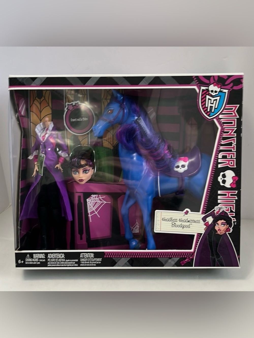 MONSTER HIGH DOLL NRFB HEADLESS HEADMISTRESS BLOODGOOD WITH NIGHTMARE Horse